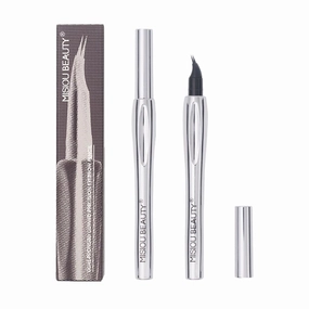 Ultra-Precision Dual-Tip Waterproof Brow Pen - 36H Smudge-Proof, Microblading Effect (Vegan, 0.5mm Bendable Fiber Tip) (Muted AshBrown)