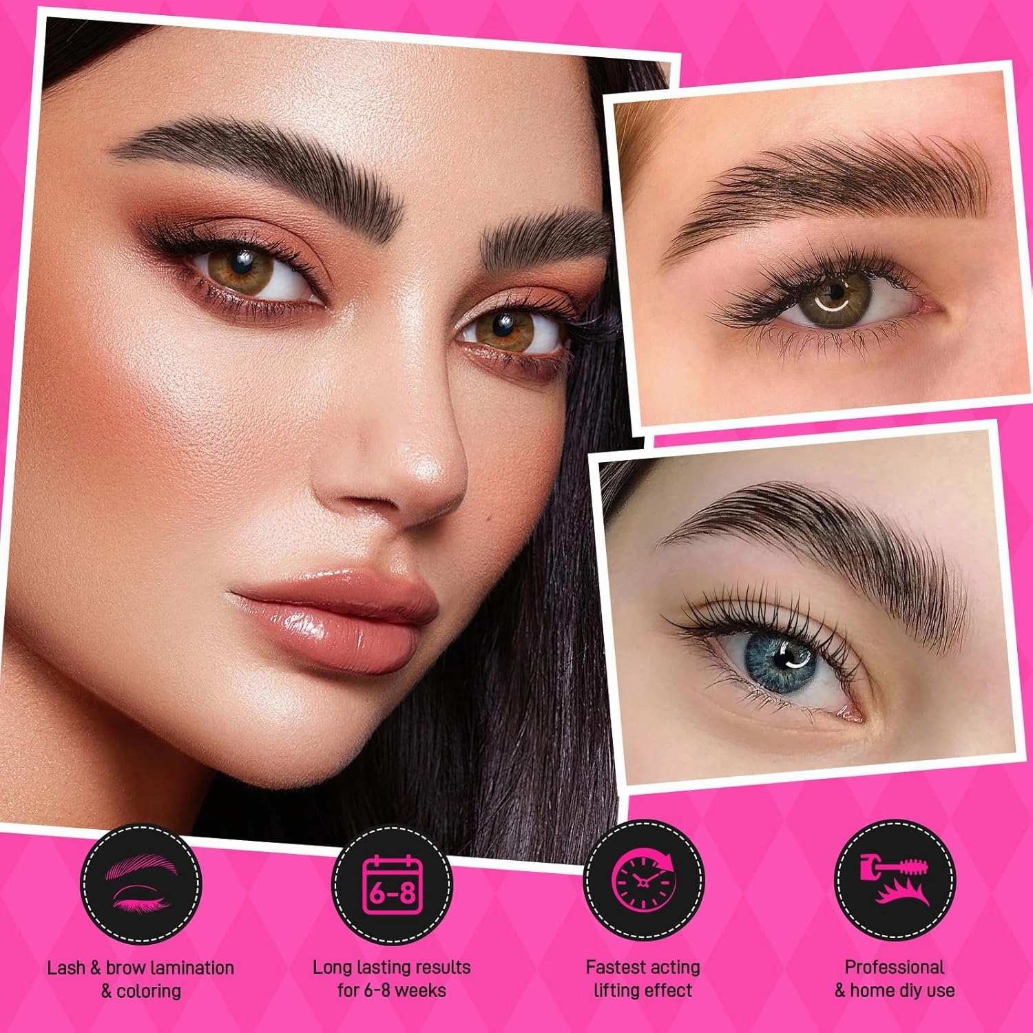 Upgraded Lash Lift & Brow Lamination 6 IN 1, Instant Eyebrow Lamination Kit for Trendy Fuller, Quick Curling Perming & Voluminous Lashes with All Tools, Eyelash Perm Kit for Salon & Home Use