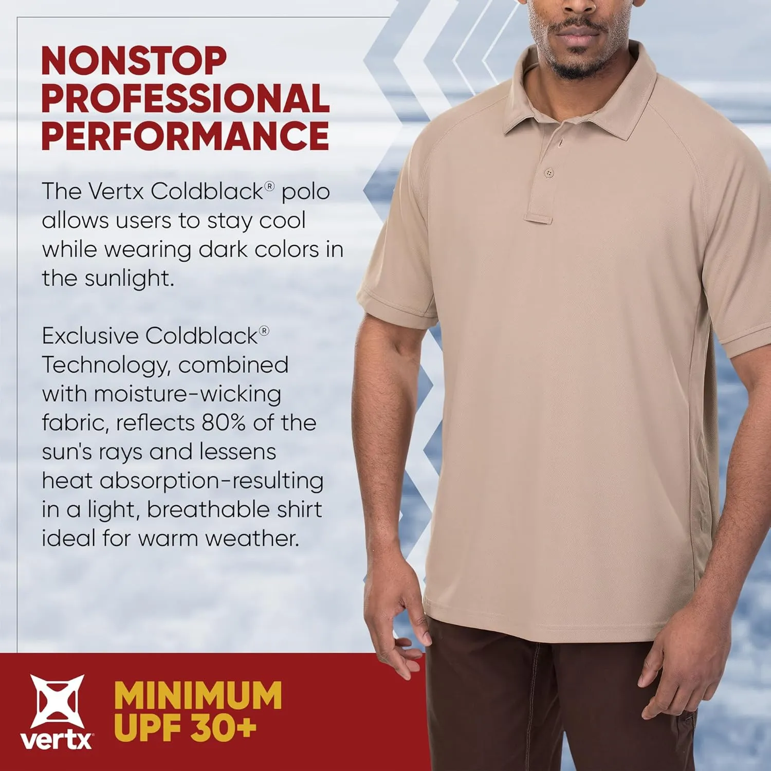 Vertx Mens Tactical Polo Shirt, Short Sleeve T-Shirt, Breathable, Temperature Regulating, for Police, Security, Relaxed Fit