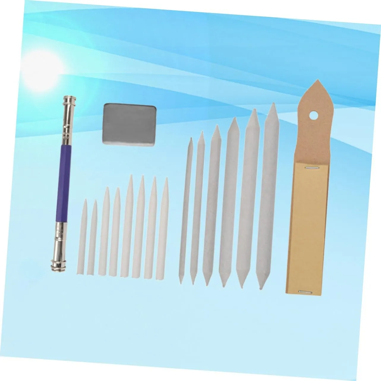 VILLCASE Pcs Eraser Extender Sketch Tools for Art Drawing Stump Blending Paper Stumps Reusable Pastel Blending Erasable Sandpaper