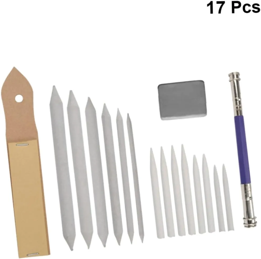 VILLCASE Pcs Eraser Extender Sketch Tools for Art Drawing Stump Blending Paper Stumps Reusable Pastel Blending Erasable Sandpaper