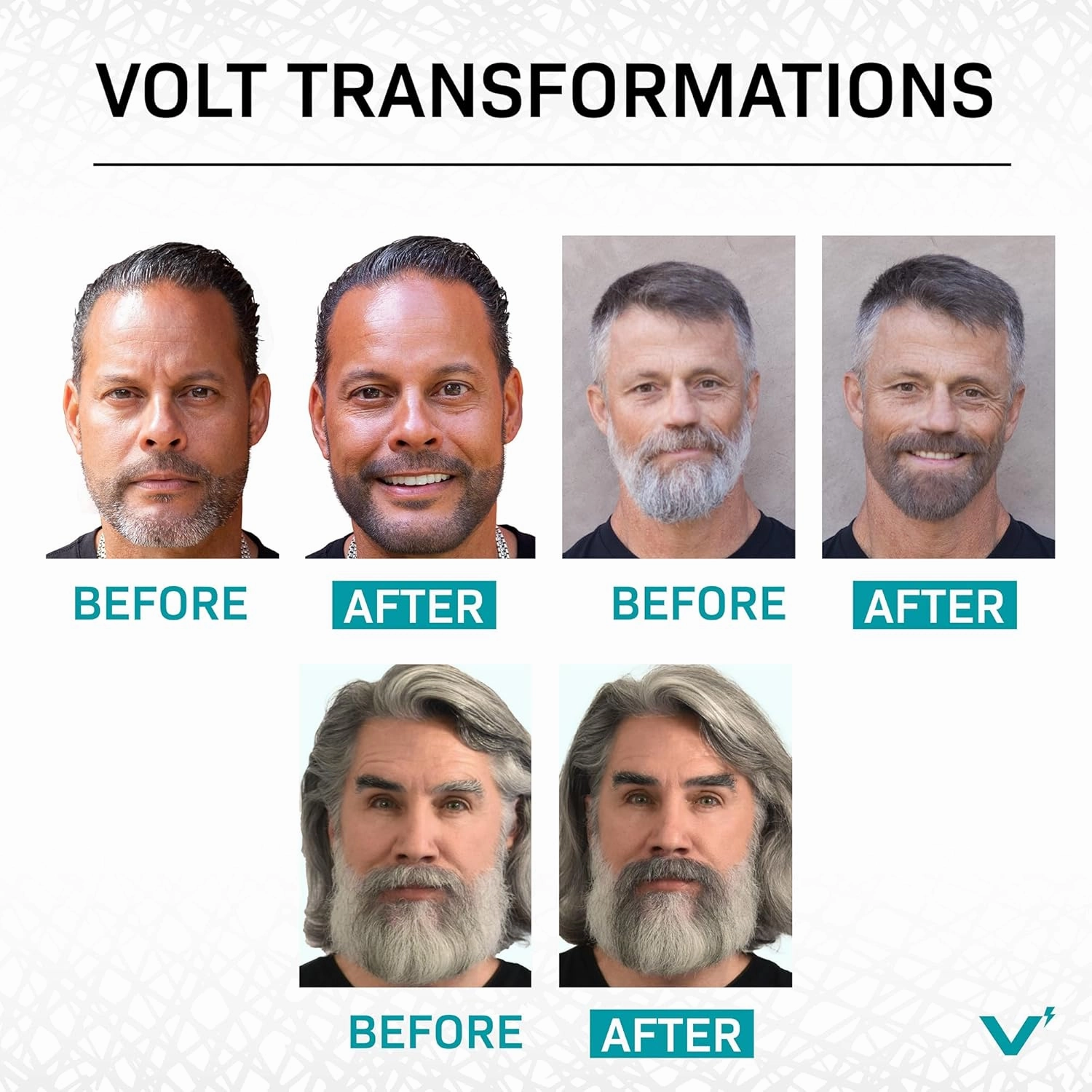VOLT Grooming Instant Beard Color ECO 2 Pack Refill - Quick Drying Plant Based Hypoallergenic Brush on Color for Beards, Mustaches, and Eyebrows, Chestnut (Brown/Red)