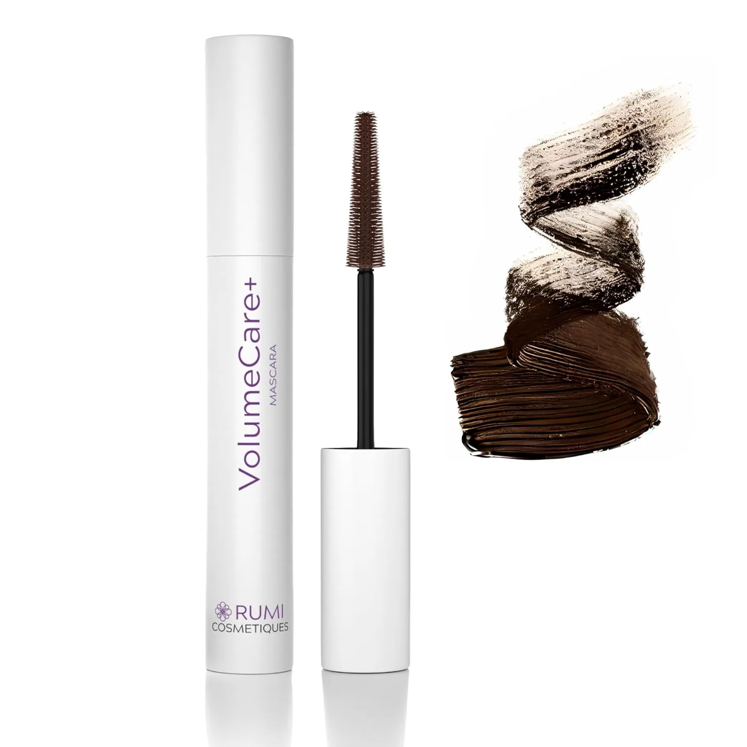 VolumeCare  Mascara For Older Women - Extreme Length and Volume 2-in-1 Formula - No Clumps, Long-Wearing, Hypoallergenic Mascara For Sensitive Eyes (Dark Brown)