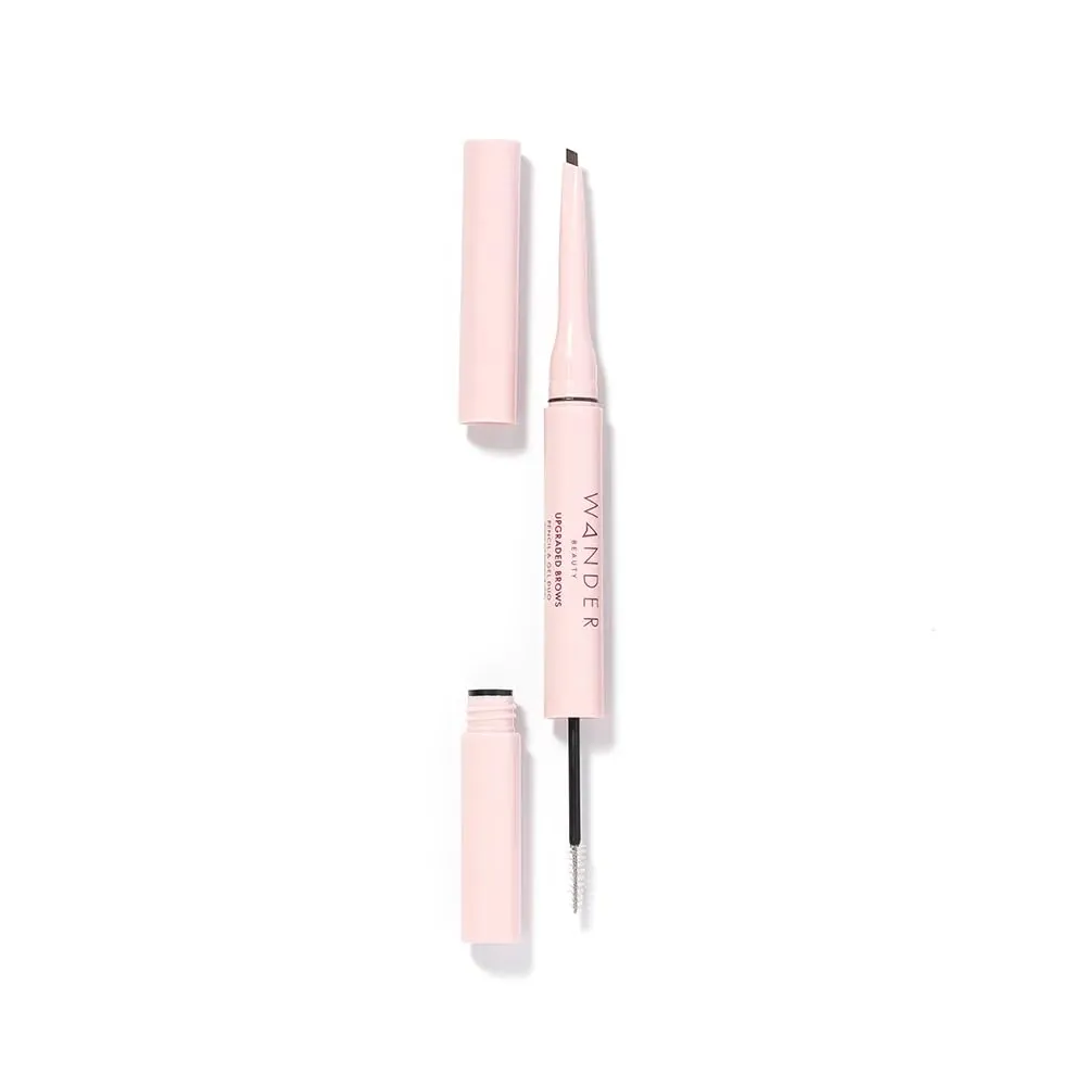 Wander Beauty Upgraded Brow Pencil & Eye Brow Gel - Dark Brown - 2 in 1 Eye Brow Makeup With Castor Oil, Peptides & Panthenol - Two-Sided Brow Filler, Definer, & Lifter for Fuller Brows - 0.05 fl oz