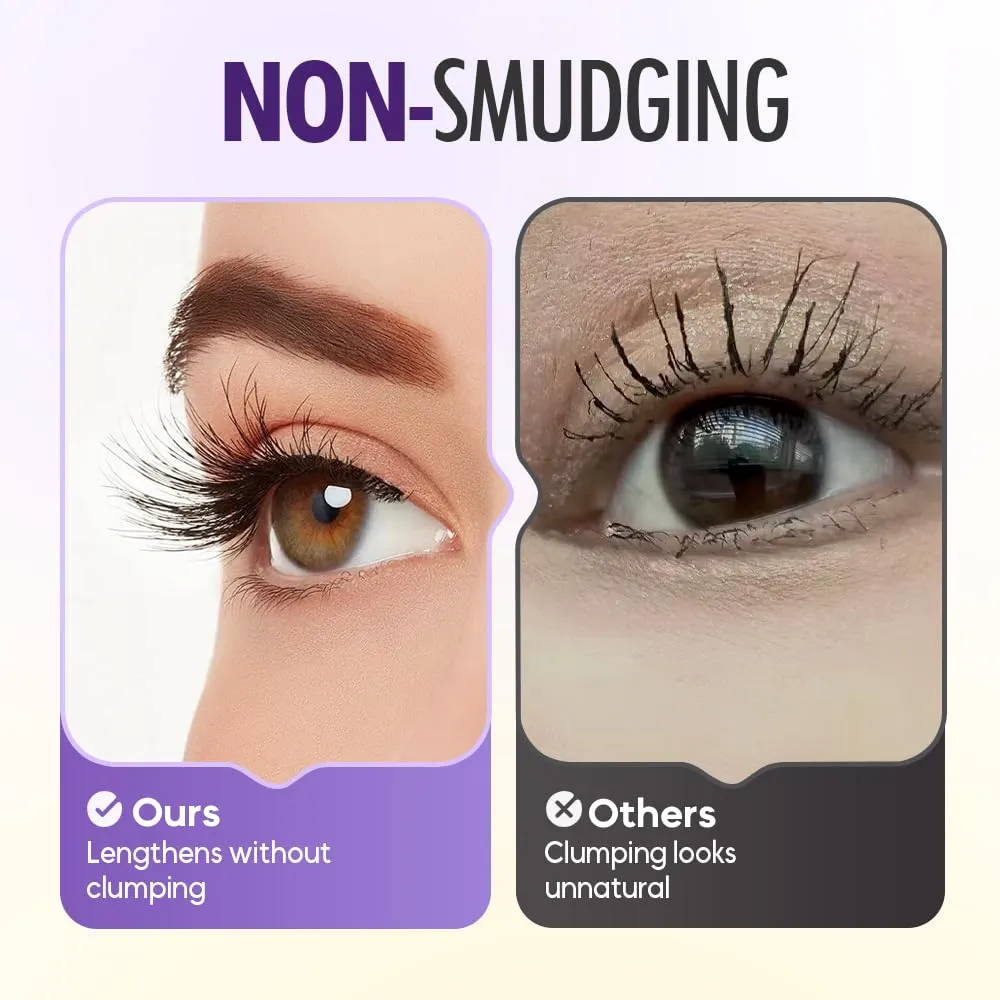 Waterproof 5D Extreme Volume Lash Mascara, Purple Mascara for Eyelashes, Length Waterproof,Natural Curling for Women Eye Makeup (Purple)