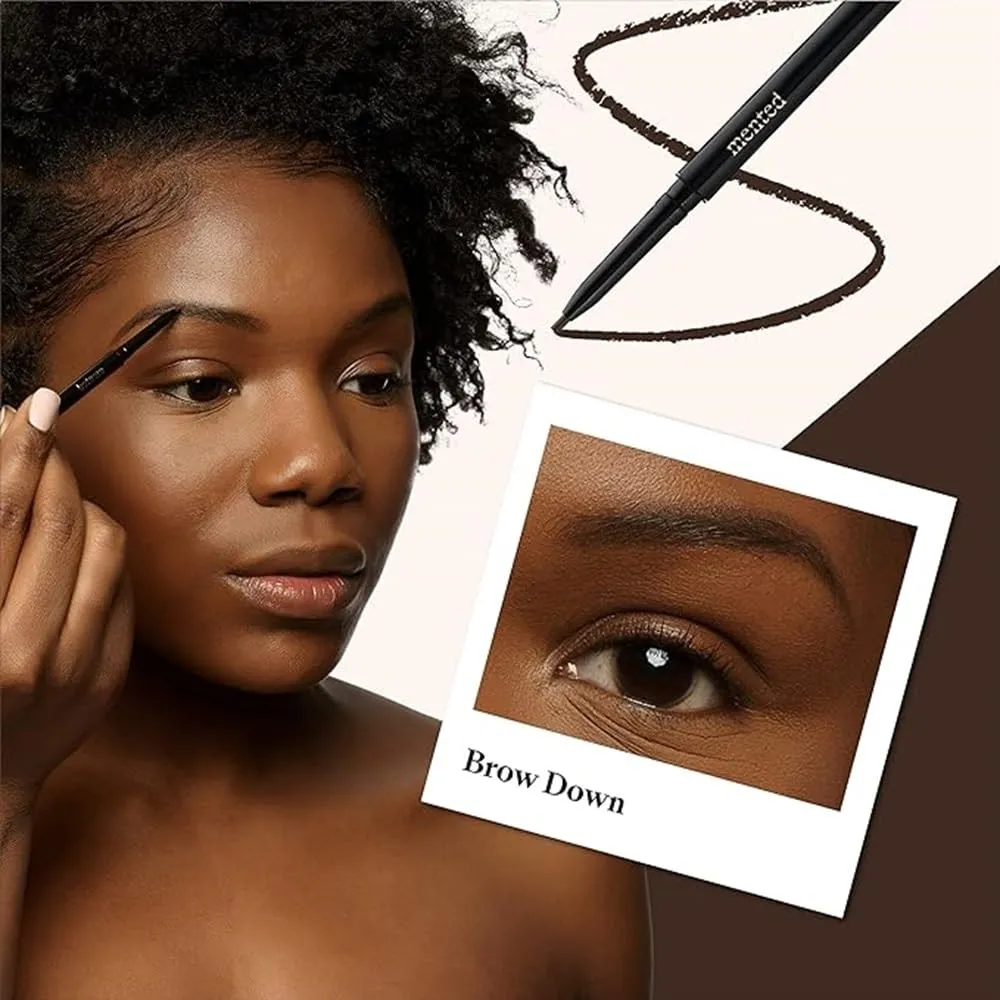 Waterproof Eyebrow Pen with Brush, Brow Pencil & Lash Spoolies for Eyelash Extensions, Eye Brow Pencils for Women, Eyelash Brush & Spoolie Combo, Eyebrow Makeup Tool Set, Brow Down (Deep Brown)