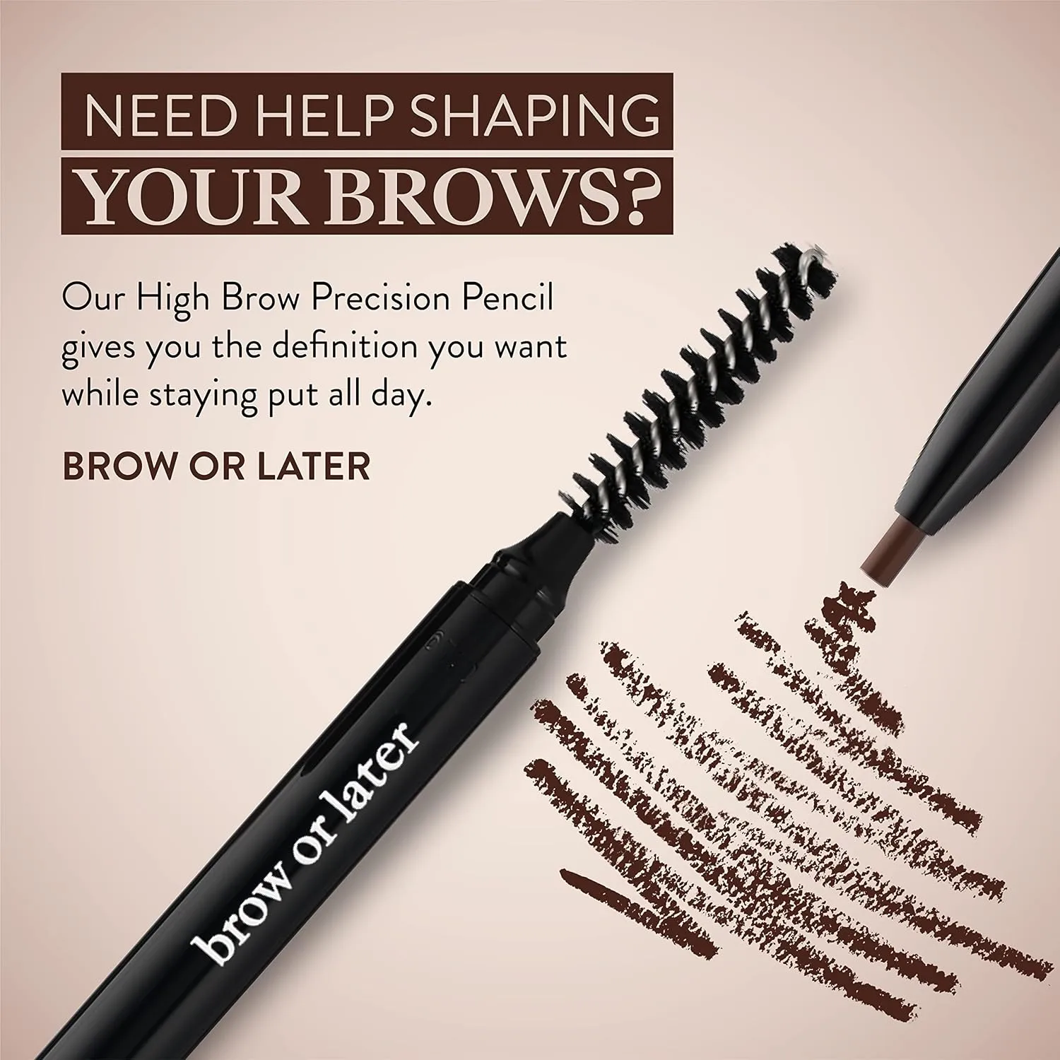 Waterproof Eyebrow Pen with Brush, Brow Pencil & Lash Spoolies for Eyelash Extensions, Eye Brow Pencils for Women, Eyelash Brush & Spoolie Combo, Eyebrow Makeup Tool Set, Brow Or Later (Medium Brown)