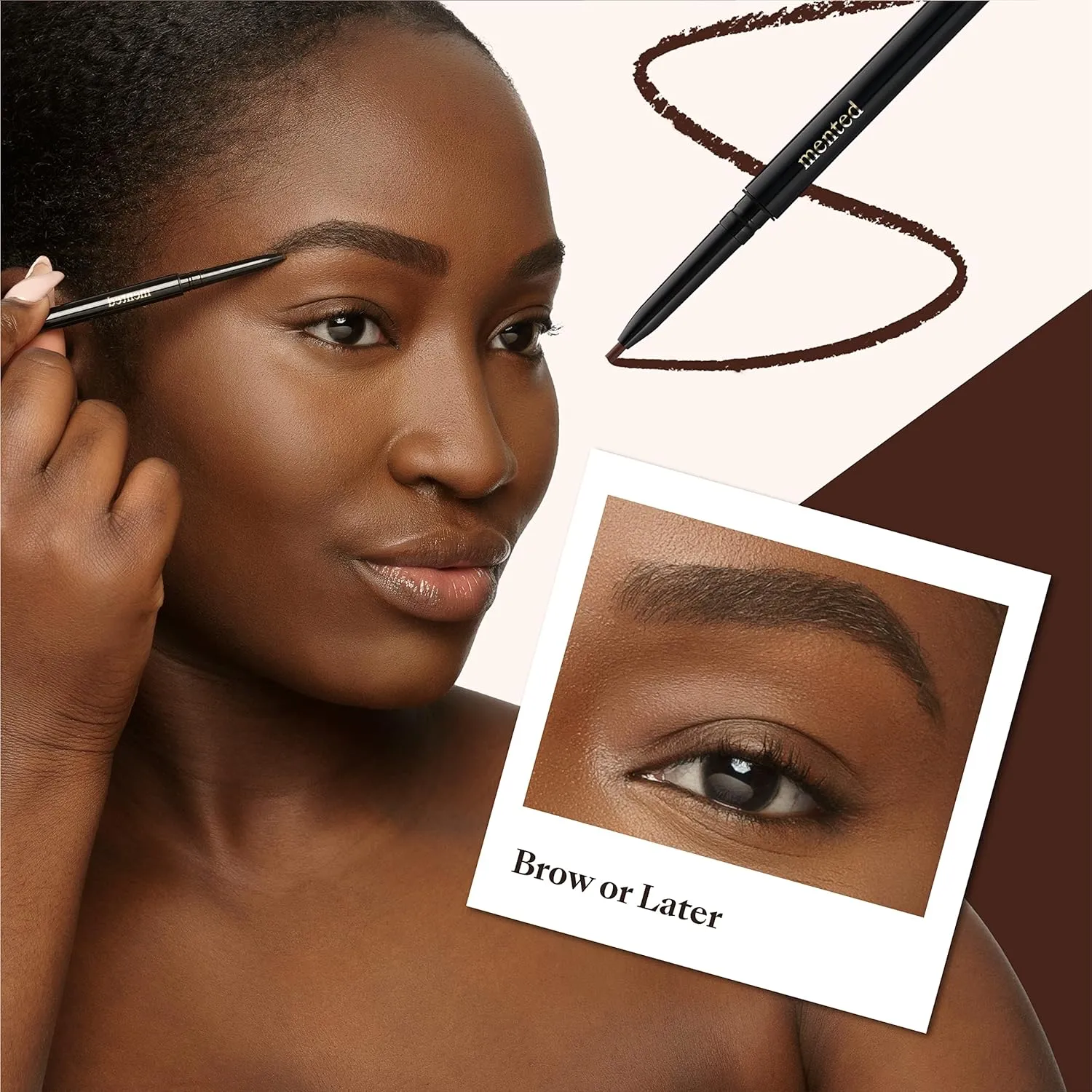 Waterproof Eyebrow Pen with Brush, Brow Pencil & Lash Spoolies for Eyelash Extensions, Eye Brow Pencils for Women, Eyelash Brush & Spoolie Combo, Eyebrow Makeup Tool Set, Brow Or Later (Medium Brown)
