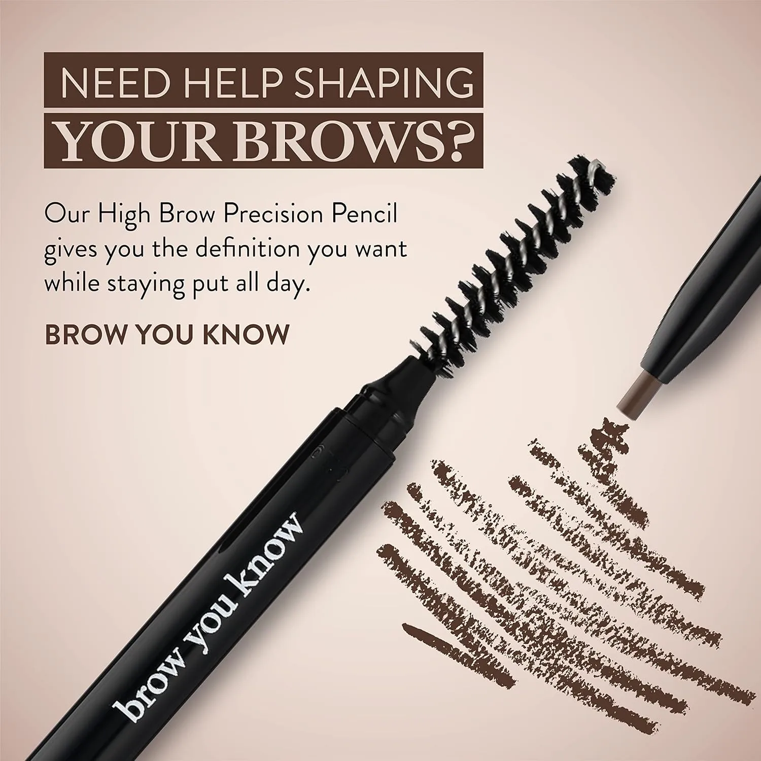 Waterproof Eyebrow Pen with Brush, Brow Pencil & Lash Spoolies for Eyelash Extensions, Eye Brow Pencils for Women, Eyelash Brush & Spoolie Combo, Eyebrow Makeup Tool Set, Brow You Know (Light Brown)