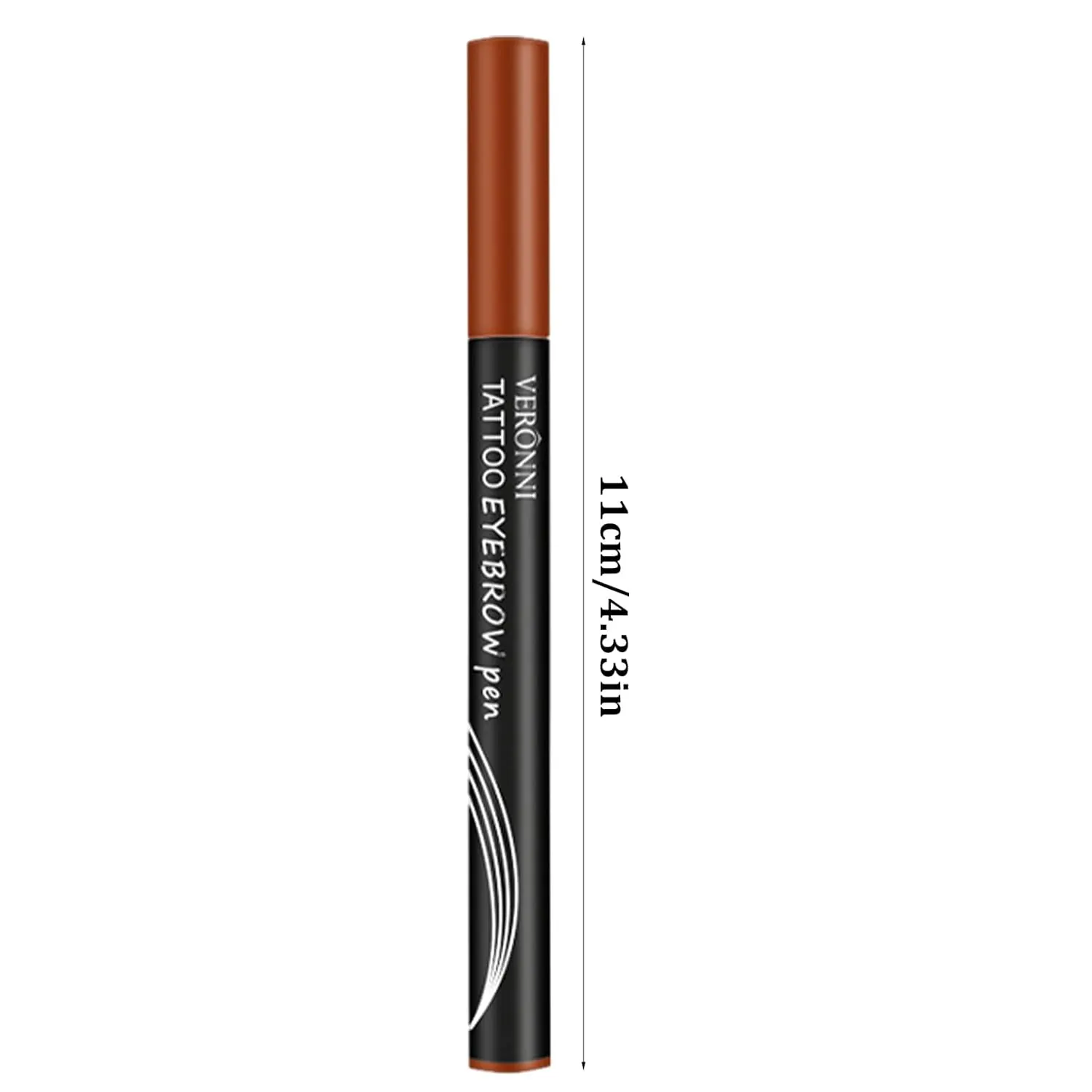 Waterproof Micro Brow Pencil - Forked Tip & Skin-Friendly Formula (Easy Removal, Anti-Dry Design for Makeup Kits)​​ (Dark Brown)