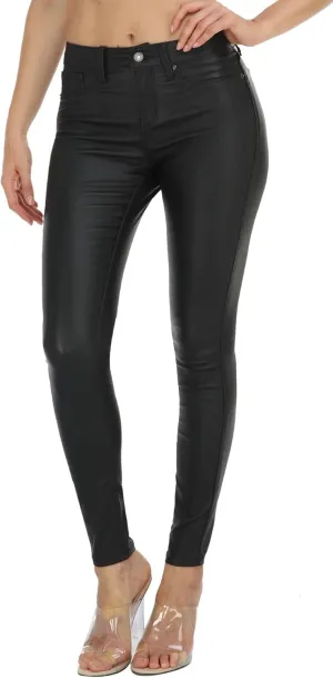 WAYRUNZ Womens Hyper Ultra Stretch Comfy Pants Colored Mid-Rise Skinny Jean Juniors Jegging
