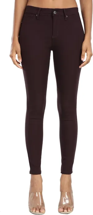 WAYRUNZ Womens Hyper Ultra Stretch Comfy Pants Colored Mid-Rise Skinny Jean Juniors Jegging