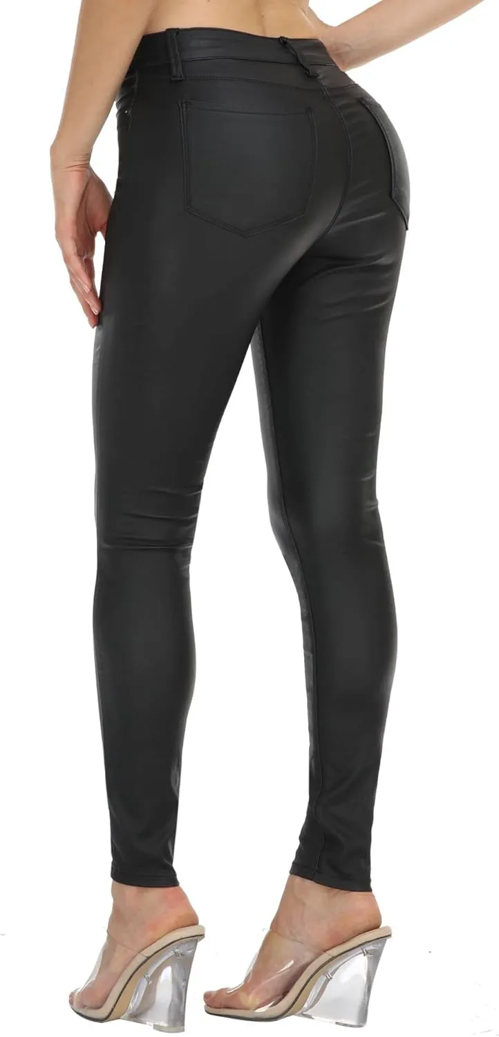 WAYRUNZ Womens Hyper Ultra Stretch Comfy Pants Colored Mid-Rise Skinny Jean Juniors Jegging