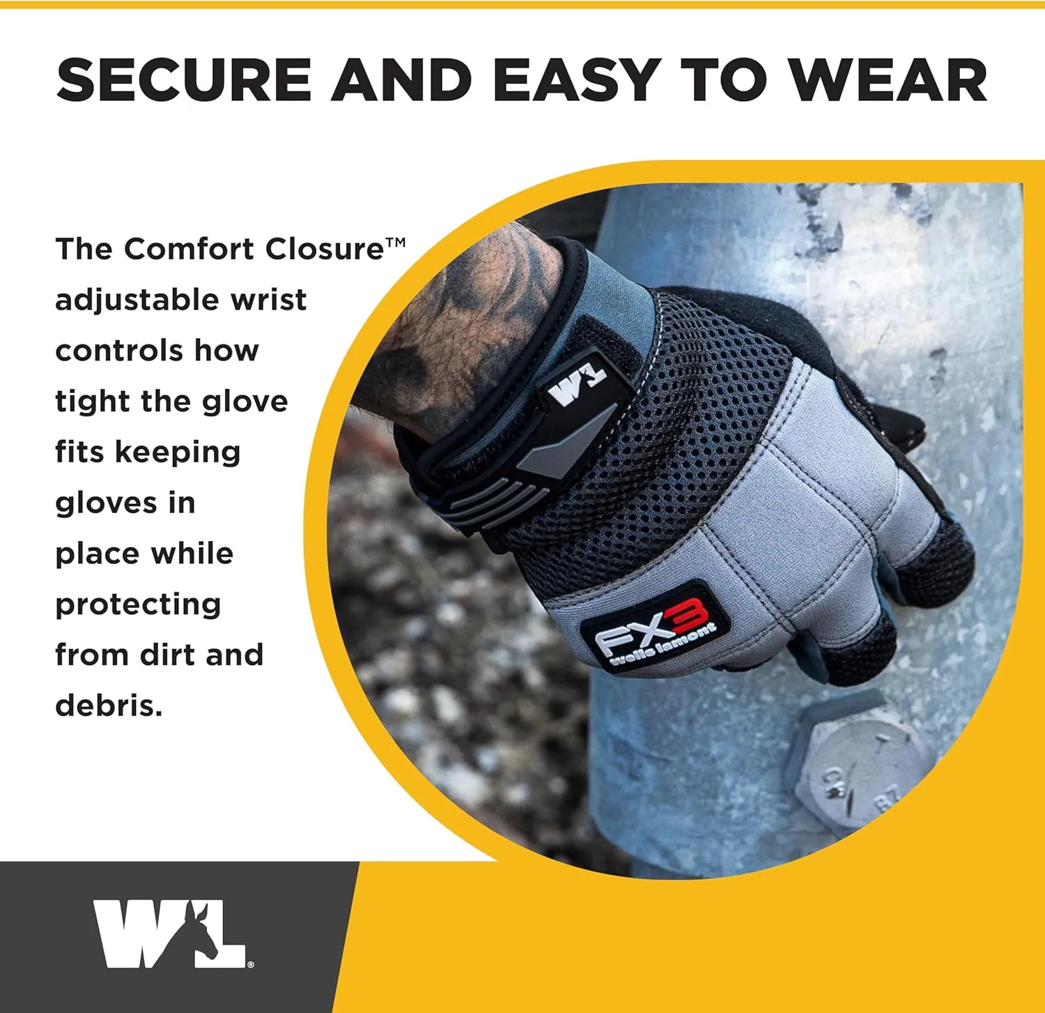 Wells Lamont Men's FX3 Breathable Mesh Work Gloves, Medium (7855M), Grey