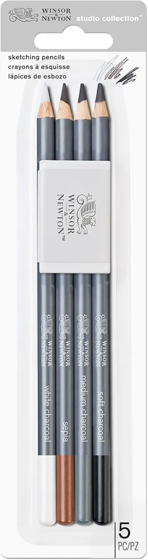 Winsor & Newton 6 Pack Studio Collection™ Sketching Pencil Set with Eraser
