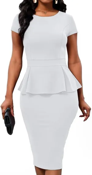 Women 2 Piece Skirt Set Short Sleeve Pencil Skirt Suits Business Church Suit Sexy Summer Birthday Outfits
