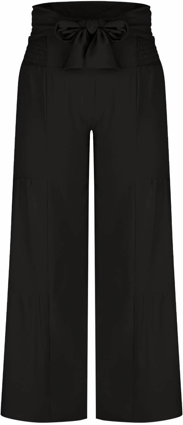 Women's Wide Leg Lounge Pants Business Casual High Waisted Flowy Palazzo Trouser Summer Trendy Bowknot Beach Pants