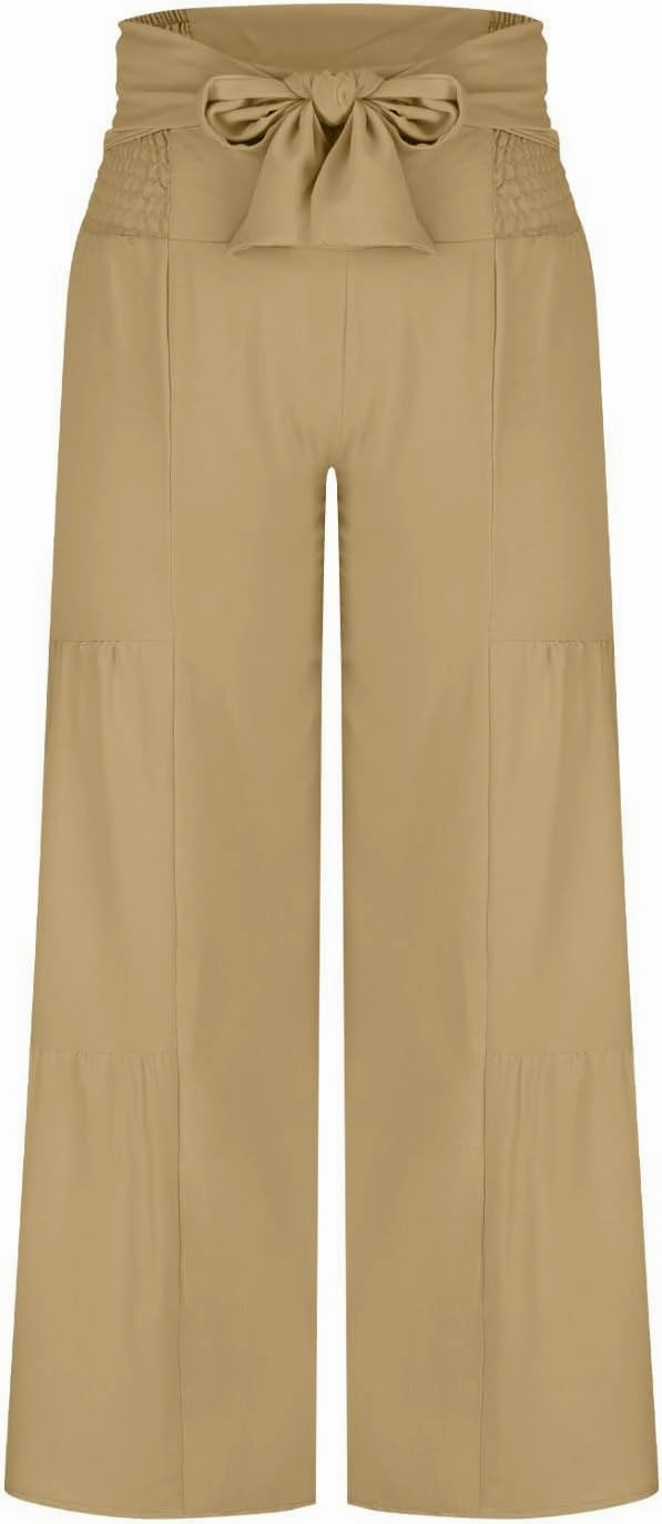 Women's Wide Leg Lounge Pants Business Casual High Waisted Flowy Palazzo Trouser Summer Trendy Bowknot Beach Pants