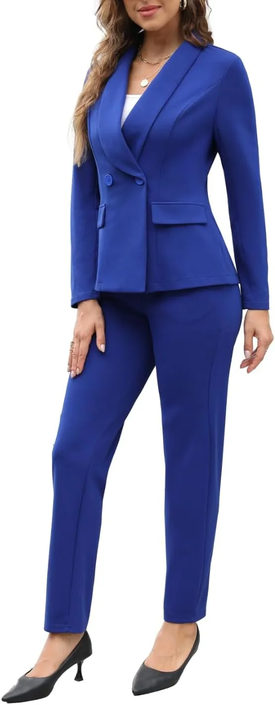 Women's Fall Business Pant Suit Long Sleeve Formal 2 Piece Blazer Set Casual Office Work Outfits 2024