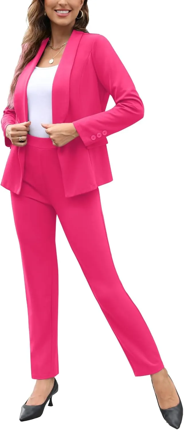 Women's Fall Business Pant Suit Long Sleeve Formal 2 Piece Blazer Set Casual Office Work Outfits 2024