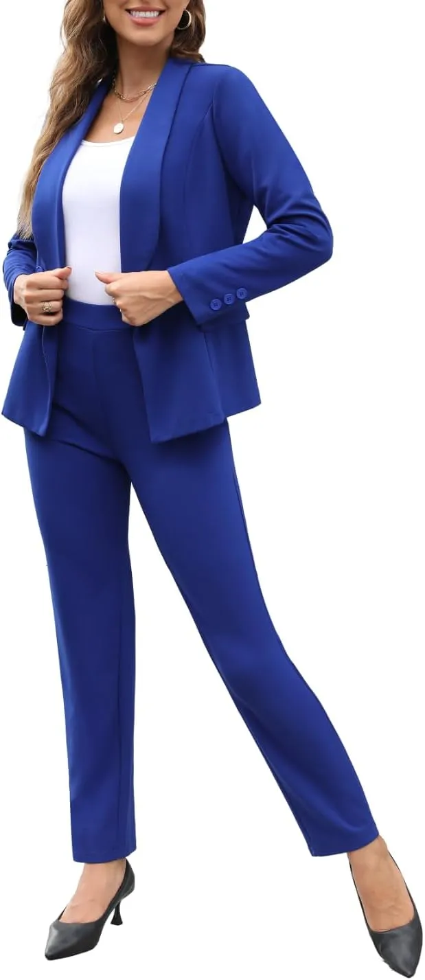 Women's Fall Business Pant Suit Long Sleeve Formal 2 Piece Blazer Set Casual Office Work Outfits 2024
