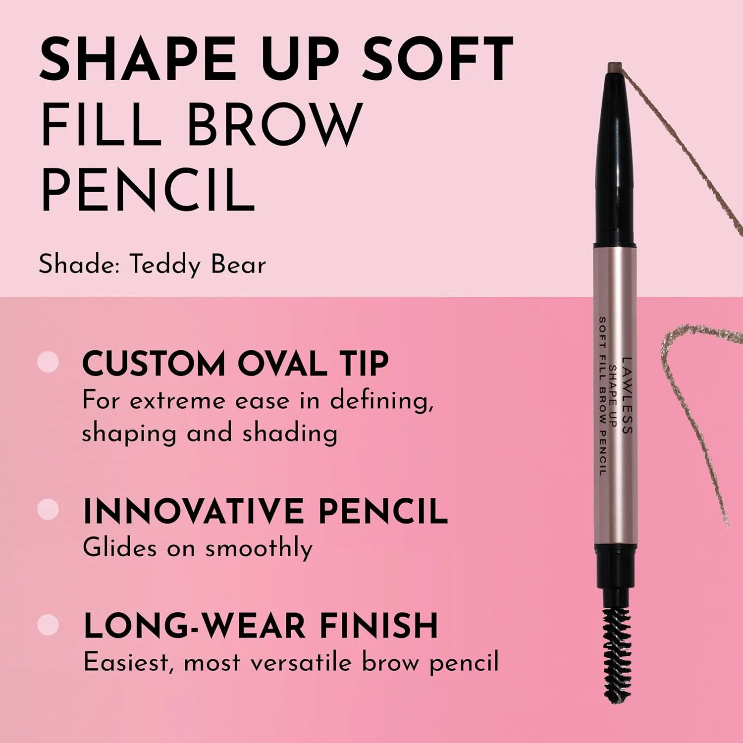 Women's Shape Up Soft Fill Brow Pencil, Teddy Bear, Brown, 0.005 Ounce