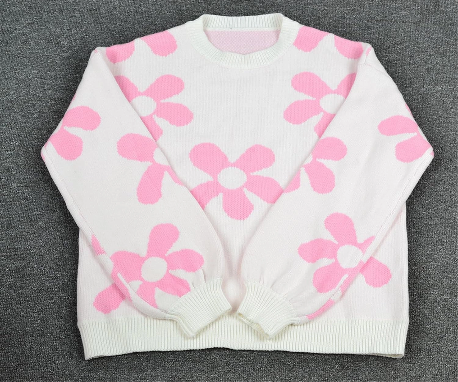 Womens Autumn Winter Sweaters Warm Comfortable Pullovers Casual Fashion Cardigans Ladies Printed Flower Sweater