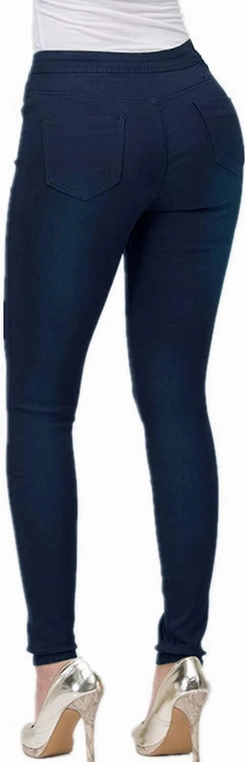 Womens Stretch Jeggings with Pockets Ripped High Waisted Classic Butt Lifting Yoga Leggings Fitted Denim Ankle Jeans