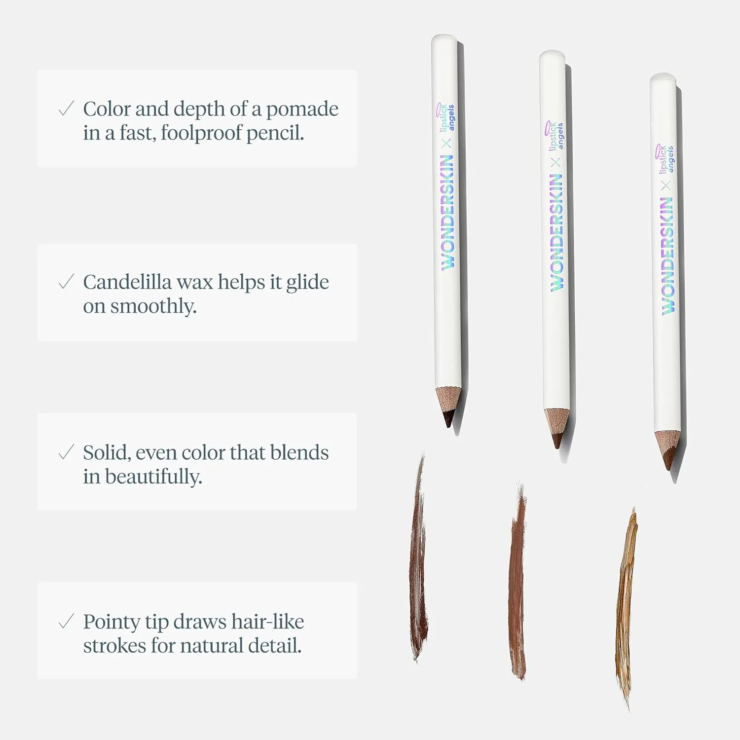 WONDERSKIN Eyebrow Pencil - Sharpenable Brow Pencil For Natural Looking Brows, Brown Eye Makeup, Long Lasting Eyebrow Pomade (Blonde)