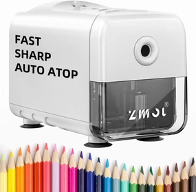 Zmol Electric Pencil Sharpener, Heavy Duty Classroom Pencil Sharpeners, UL Listed Professional Pencil Sharpener for 6-8 mm No. 2/Colored Pencils with Stronger Spiral Blade, School Pencil Sharpeners.